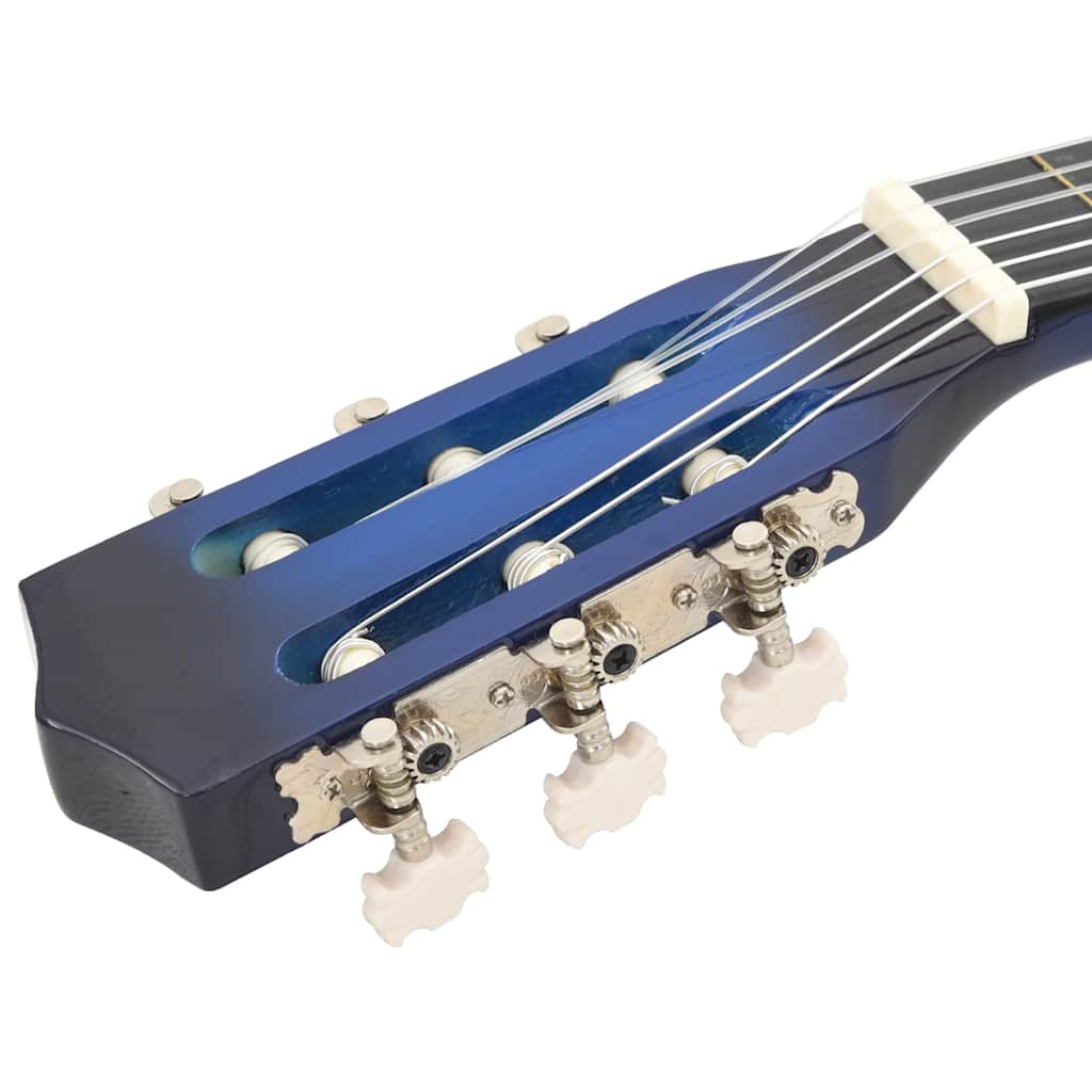 8-tlg. Klassische Gitarre Set für Anfänger Blau 1/2 34"