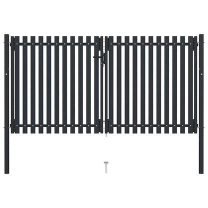 Doppeltür-Gartentor aus Stahl 300 x 175 cm Anthrazit