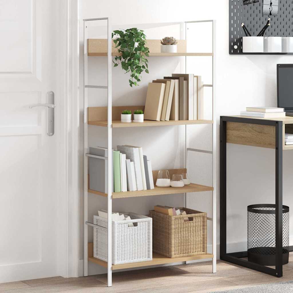 Bücherregal 4 Regalböden Eiche 60×27,6×124,5 cm Holzwerkstoff