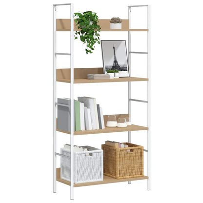 Bücherregal 4 Regalböden Eiche 60×27,6×124,5 cm Holzwerkstoff