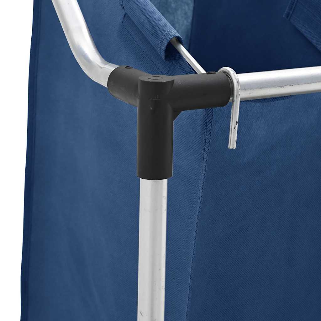 Wäschesortierer mit 3 Taschen Blau Stahl