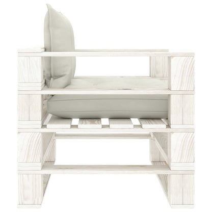 Garten-Palettensofa mit Kissen in Beige Holz
