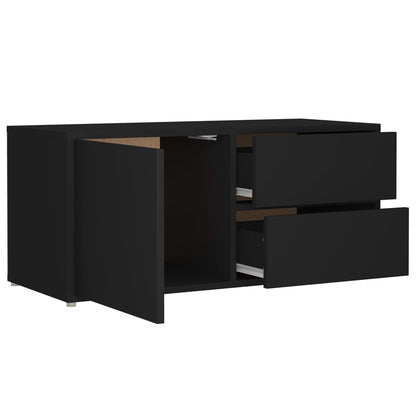 TV-Schrank Schwarz 80x34x36 cm Holzwerkstoff
