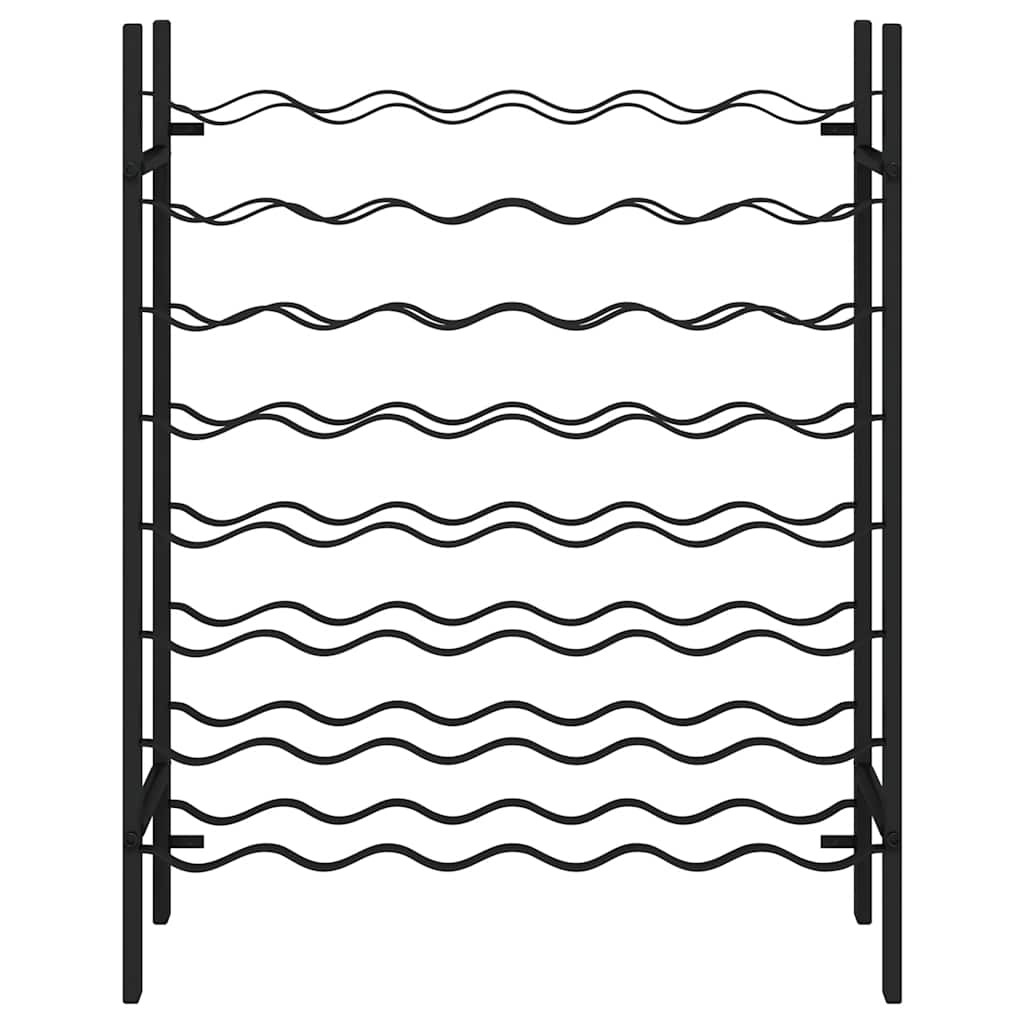 Weinregal für 48 Flaschen Schwarz Metall