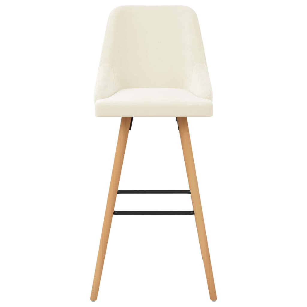 Barhocker 2 Stk. Creme Samt
