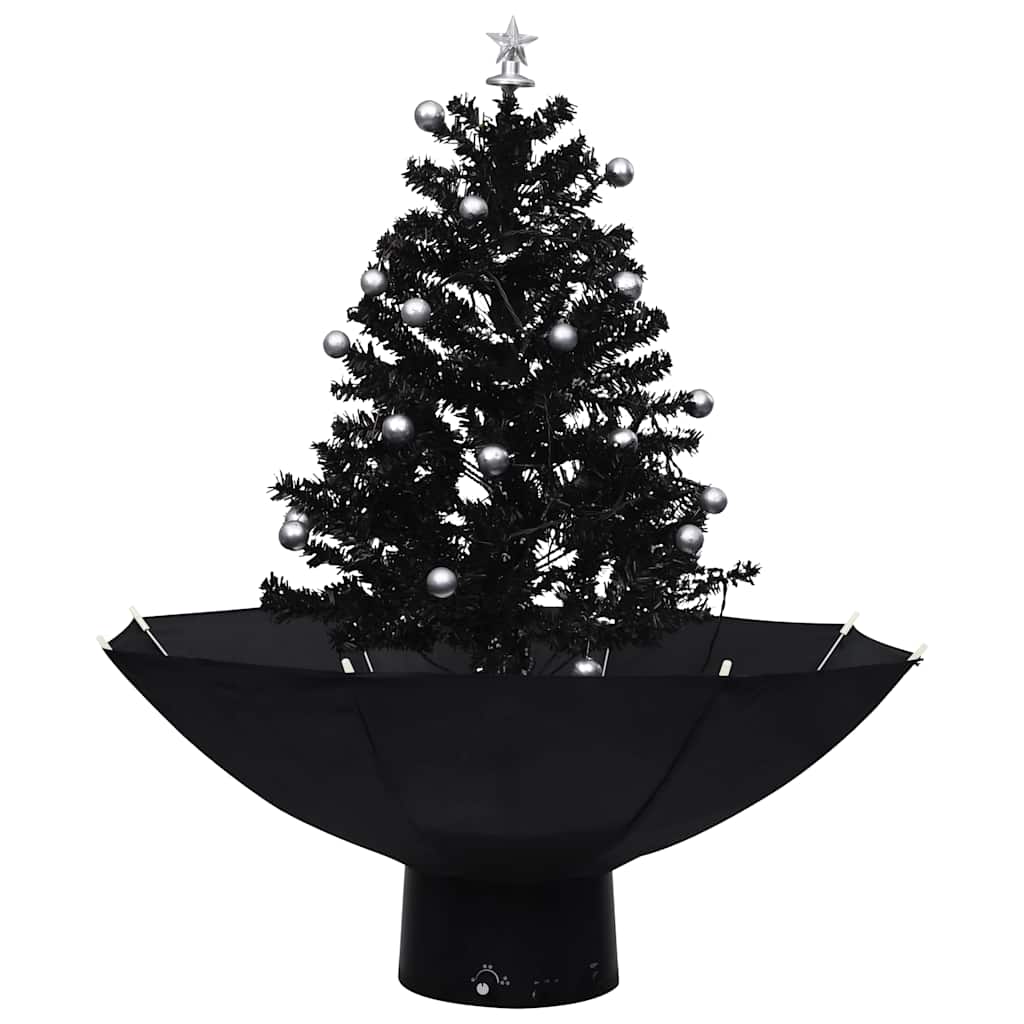 Schneiender Weihnachtsbaum mit Schirmfuß Schwarz 75 cm PVC