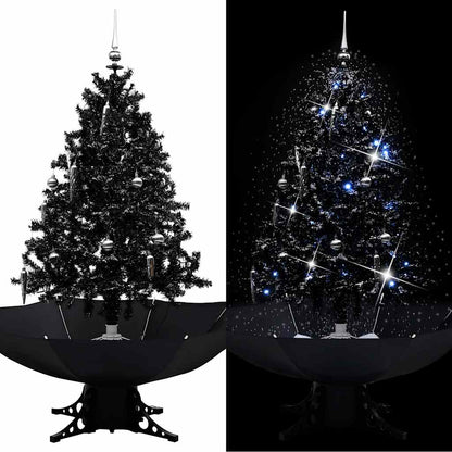 Schneiender Weihnachtsbaum mit Schirmfuß Schwarz 140 cm PVC