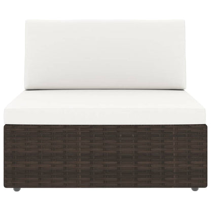 5-tlg. Garten-Lounge-Set Poly Rattan Braun