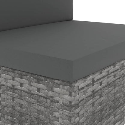 6-tlg. Garten-Lounge-Set Poly Rattan Grau