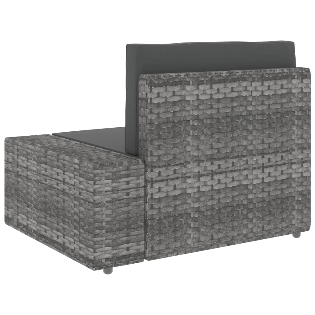 9-tlg. Garten-Lounge-Set Poly Rattan Grau