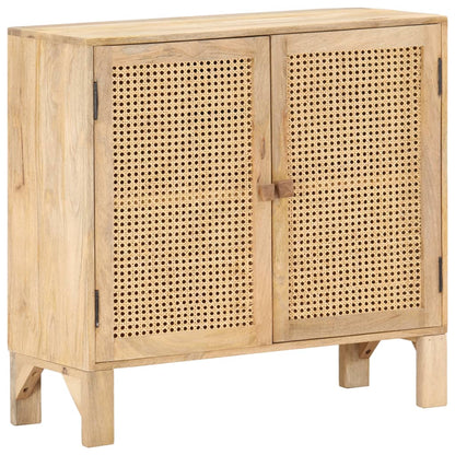 Sideboard 80x30x73 cm Mango Massivholz und Rohrgeflecht