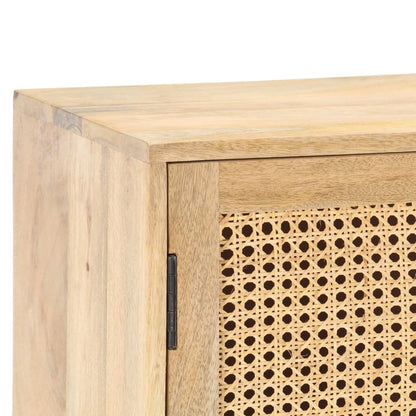 Sideboard 80x30x73 cm Mango Massivholz und Rohrgeflecht
