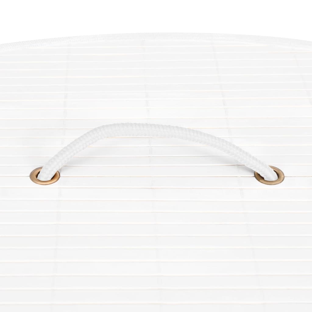 Eck-Wäschekorb Bambus Weiß 60 L