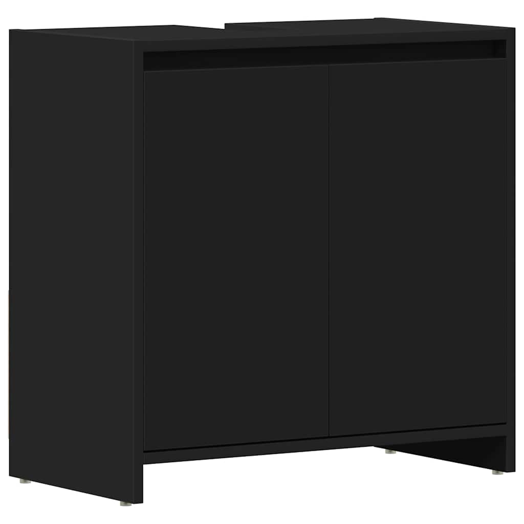 Badezimmerschrank Schwarz 60x33x61 cm Holzwerkstoff