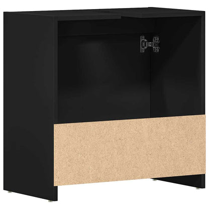 Badezimmerschrank Schwarz 60x33x61 cm Holzwerkstoff