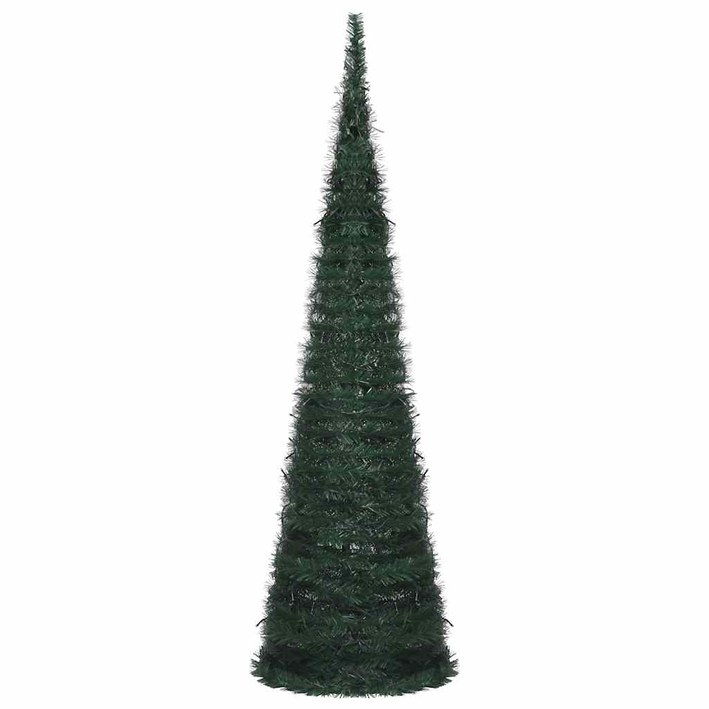 Künstlicher Pop-Up-Weihnachtsbaum mit Beleuchtung Grün 150 cm