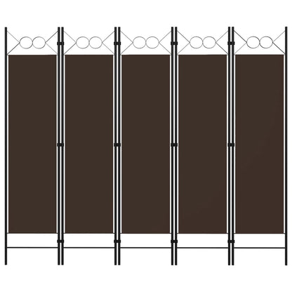 5-tlg. Raumteiler Braun 200 x 180 cm