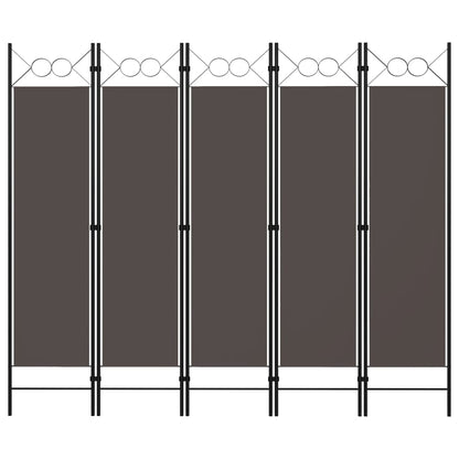 5-tlg. Raumteiler Anthrazit 200 x 180 cm