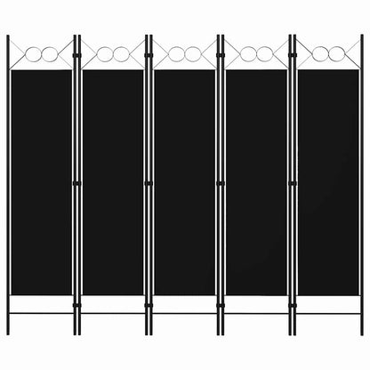 5-tlg. Raumteiler Schwarz 200 x 180 cm