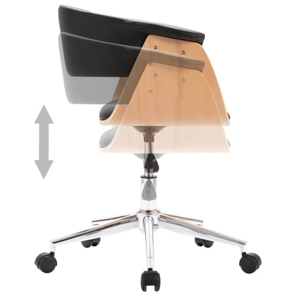 Esszimmerstühle 6 Stk. Drehbar Schwarz Kunstleder