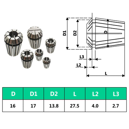 ER16 Spannzangen 10-tlg. Drehwerkzeugsatz