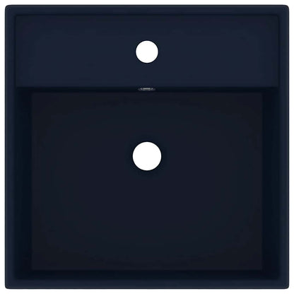 Luxus-Waschbecken Überlauf Quadratisch Matt Dunkelblau 41x41 cm