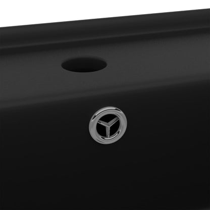 Luxus-Waschbecken Überlauf Quadratisch Matt Schwarz 41x41 cm