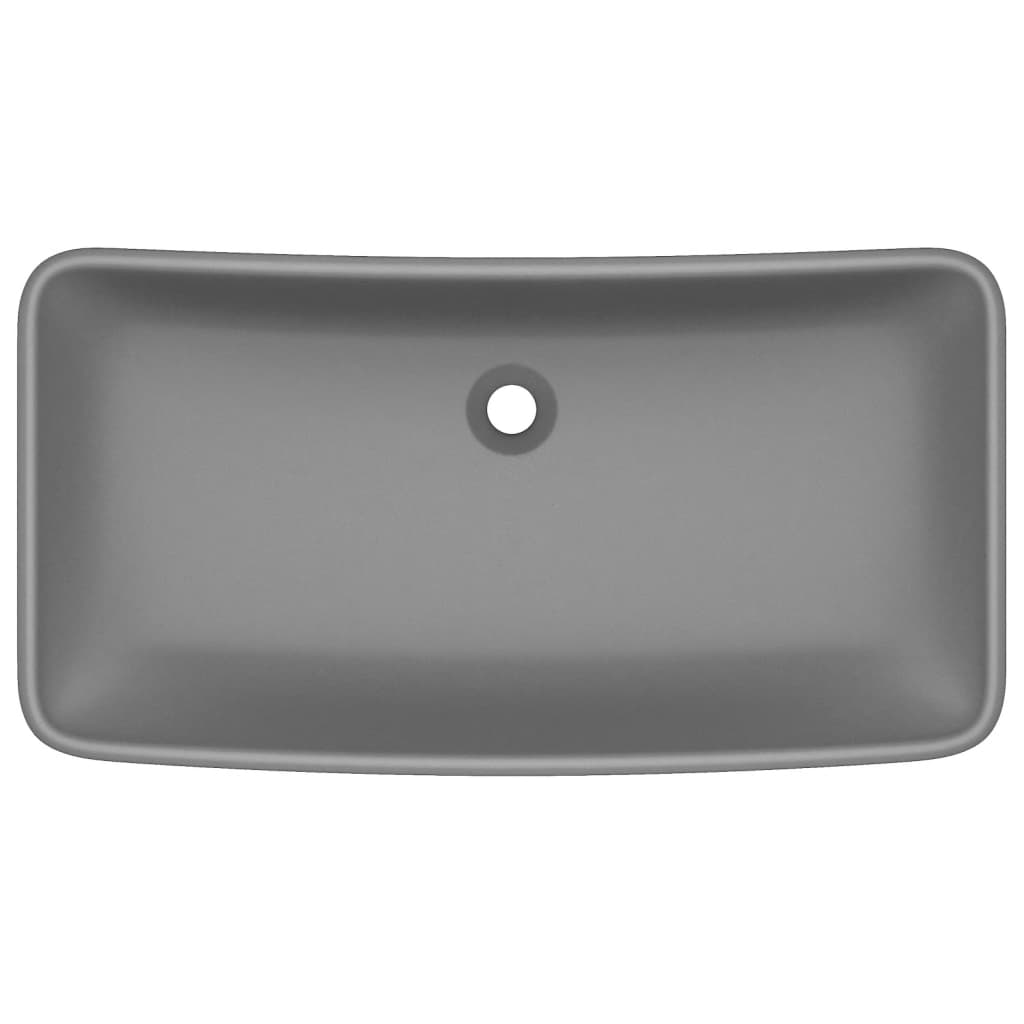 Luxus-Waschbecken Rechteckig Matt Dunkelgrau 71x38 cm Keramik