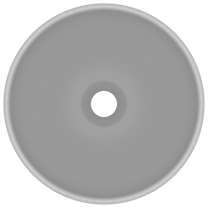 Luxus-Waschbecken Rund Matt Hellgrau 32,5x14 cm Keramik