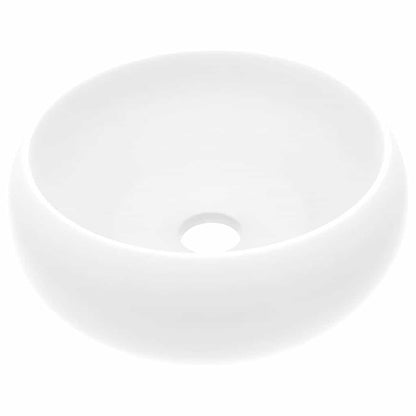 Luxuriöses Waschbecken Rund Matt Weiß 40x15 cm Keramik