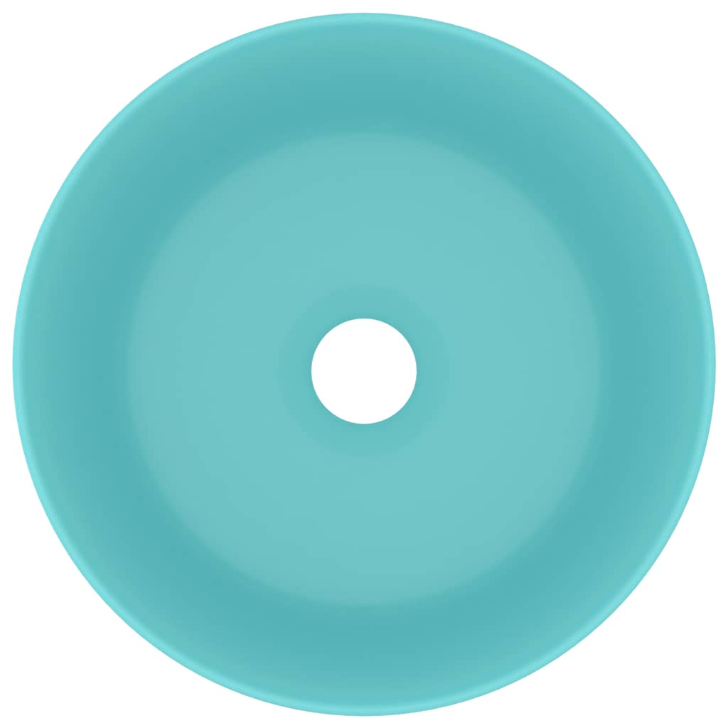 Luxuriöses Waschbecken Rund Matt Hellgrün 40x15 cm Keramik