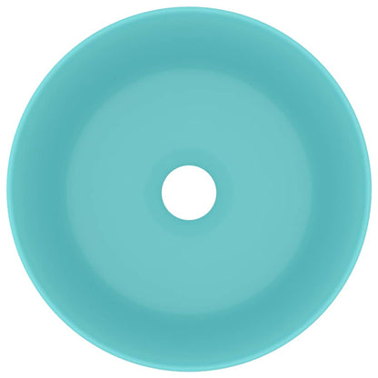 Luxuriöses Waschbecken Rund Matt Hellgrün 40x15 cm Keramik