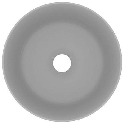 Luxuriöses Waschbecken Rund Matt Hellgrau 40x15 cm Keramik