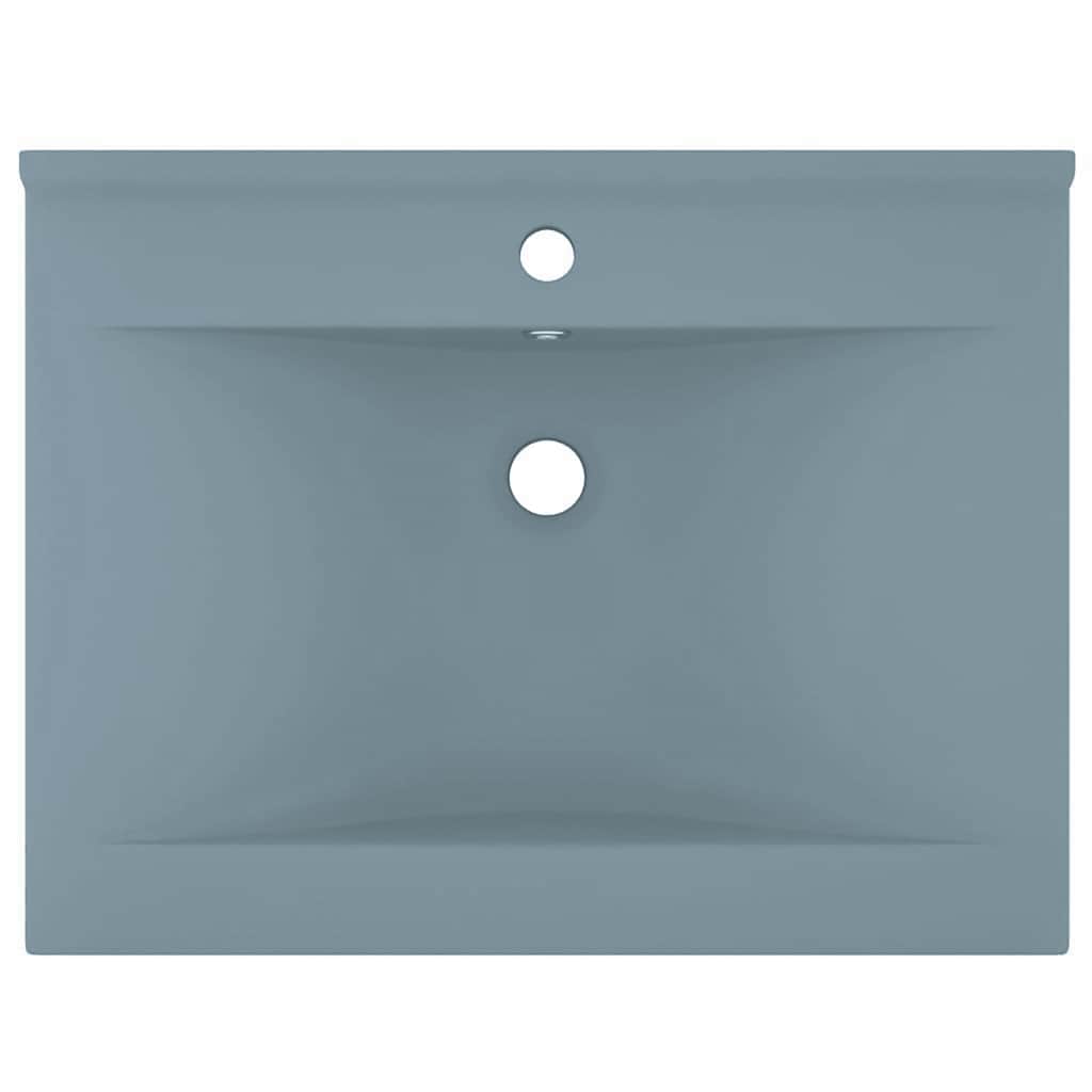 Luxus-Waschbecken mit Hahnloch Matt-Hellblau 60x46 cm Keramik