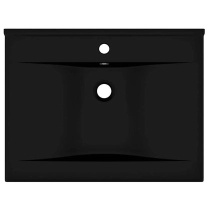 Luxus-Waschbecken mit Hahnloch Matt-Schwarz 60x46 cm Keramik
