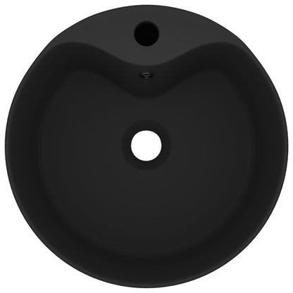 Luxus-Waschbecken mit Überlauf Matt-Schwarz 36x13 cm Keramik