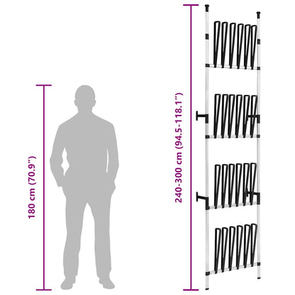 Teleskop-Stiefelregal mit Stangen Aluminium