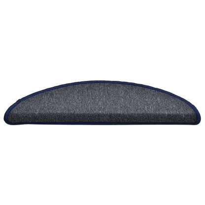 Stufenmatten 15 Stk. 56x17x3 cm Dunkelgrau und Blau Halbrund