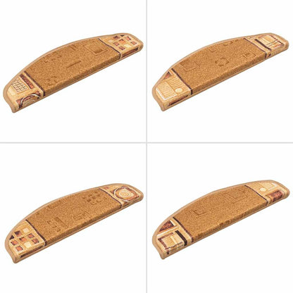 Treppenmatten Selbstklebend 15 Stk. Beige 65x21x4 cm