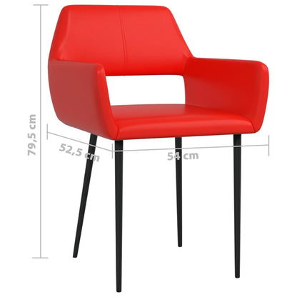 Esszimmerstühle 2 Stk. Rot Kunstleder
