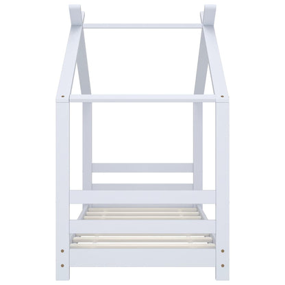 Kinder-Bettgestell Weiß Massivholz Kiefer 70x140 cm