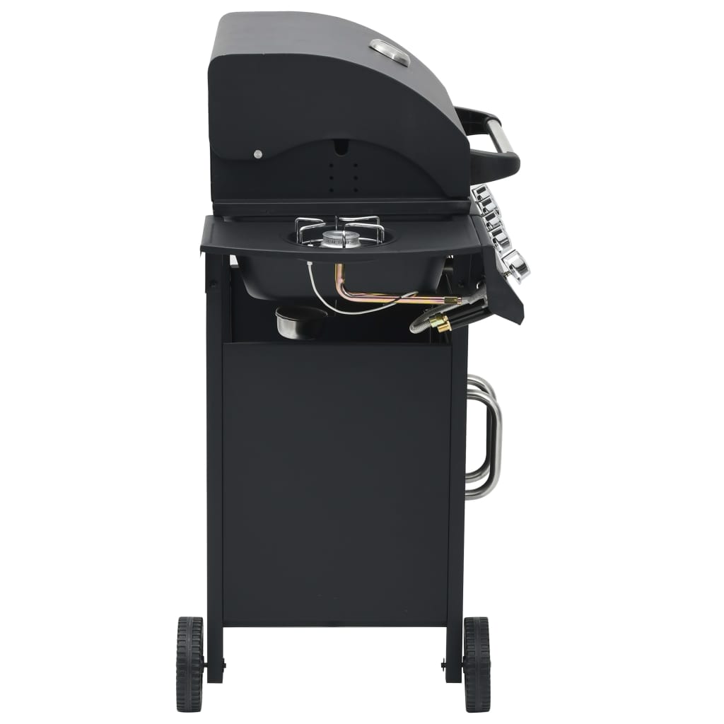 Gasgrill 4+1 Flammen Schwarz Stahl