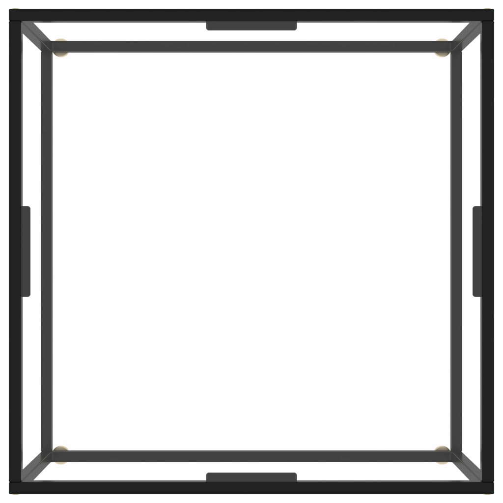 Couchtisch Schwarz mit Hartglas 80x80x35 cm