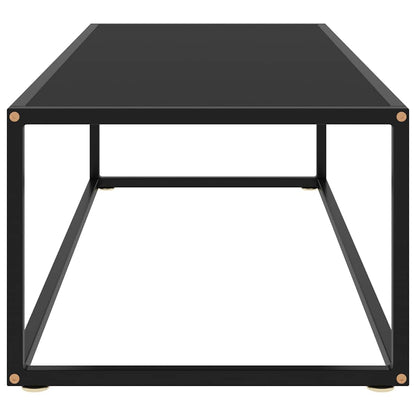 Couchtisch Schwarz mit Schwarzem Glas 120x50x35 cm