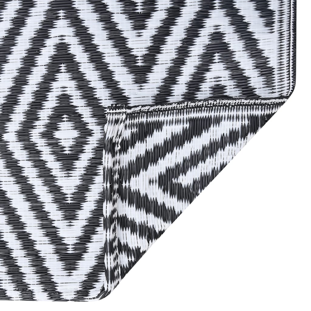 Outdoor-Teppich ARAKIL Weiß und Schwarz 80x150 cm PP