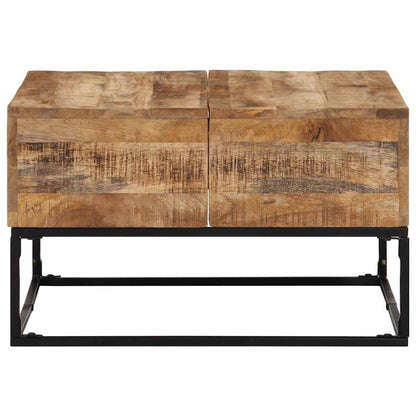 Couchtisch 68x68x41 cm Raues Mangoholz