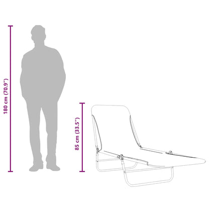 Klappbare Sonnenliegen 2 Stk. Stahl und Stoff Blattmuster