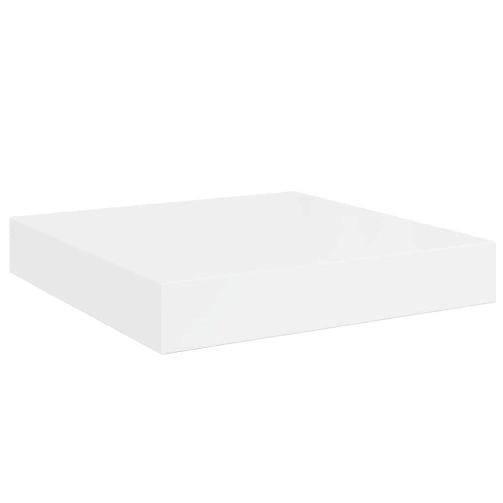 Schweberegale 2 Stk. Hochglanz-Weiß 23x23,5x3,8 cm MDF