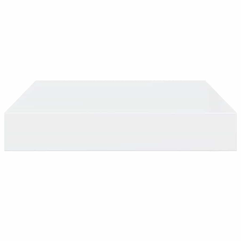 Schweberegale 2 Stk. Hochglanz-Weiß 23x23,5x3,8 cm MDF