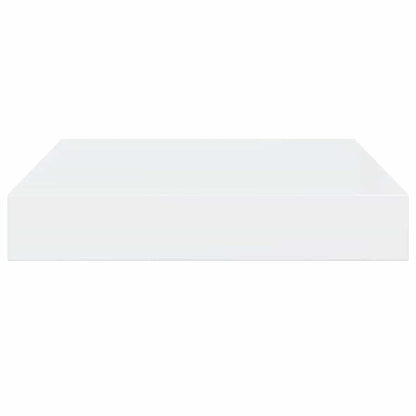 Schweberegale 2 Stk. Hochglanz-Weiß 23x23,5x3,8 cm MDF